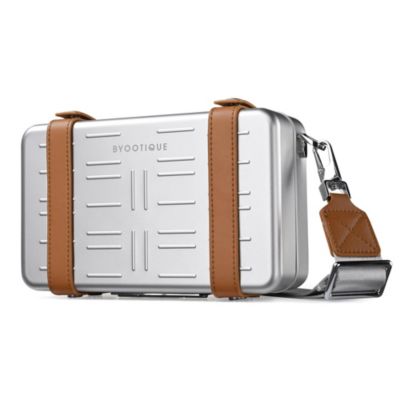 Mini Suitcase Crossbody Bag Portable Hard Shell Aluminum Cosmetic Makeup Case with Adjustable Strap Travel Handbag for Makeup Artist,Red