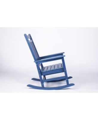 Streamdale Oversized Navy Outdoor Rocker, Weather-resistant, wood-texture