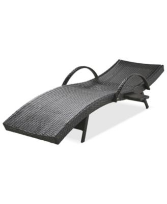 Streamdale 80" Wicker Chaise Lounge Set (2), Patio Rattan, Adjustable, Pull-out Table, Dark Brown