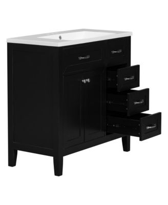 36" Bathroom Vanity with Sink Combo, Bathroom Cabinet with Drawers, Solid Frame and MDF Board