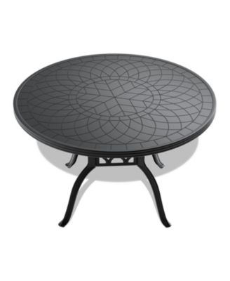 Streamdale 5-Pc Cast Aluminum Dining Set, 4 Swivel Chairs, 47" Round Table