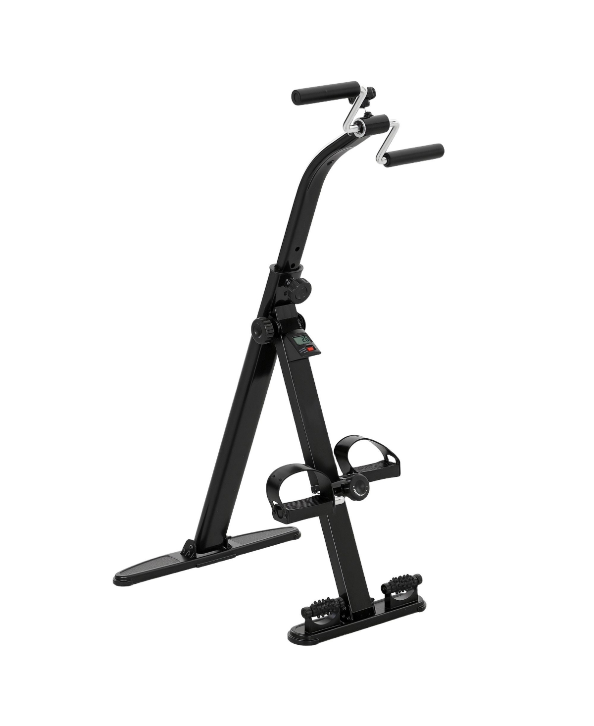 Seated Pedal Exerciser Foldable Leg Exercise Bike with Lcd Monitor - Black
