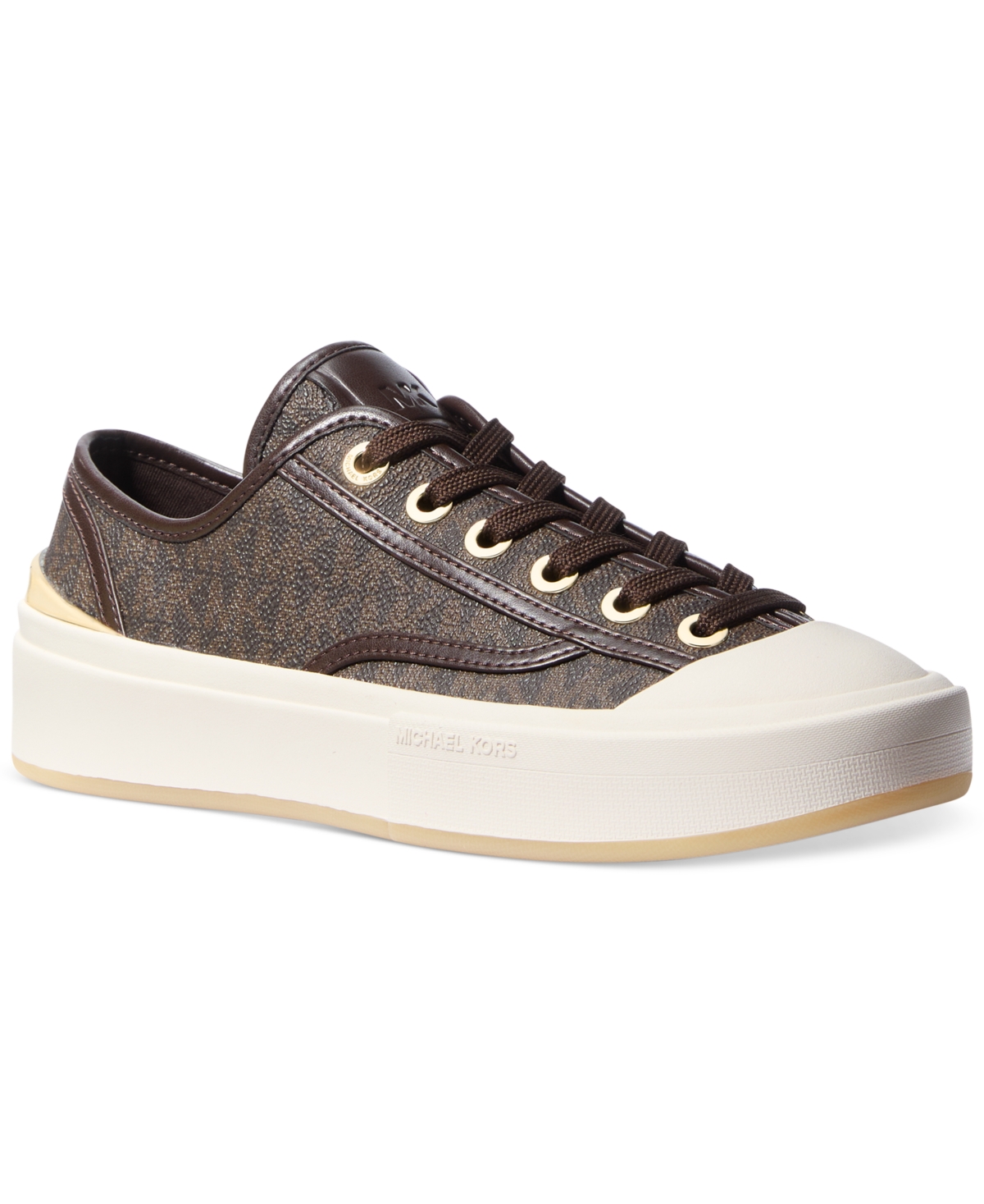Shop Michael Kors Michael  Women's Jude Lace-up Sneakers In Brown