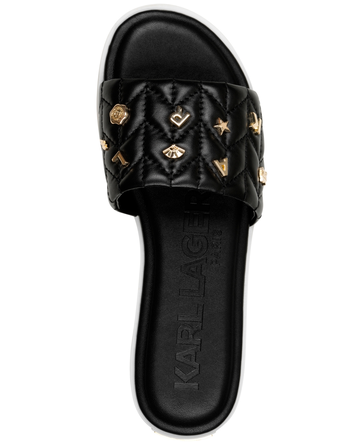 Karl Lagerfeld Carenza Studs Slide Sandal In Black