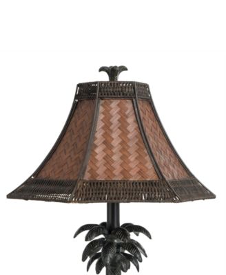 26" French Verdi Woven Rattan Shade Table Lamp