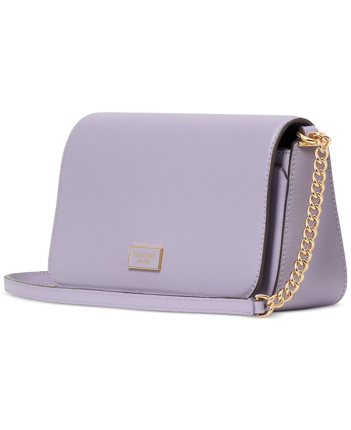Kate Spade Serena Flap Leather Chain Wallet In Lavender Cream