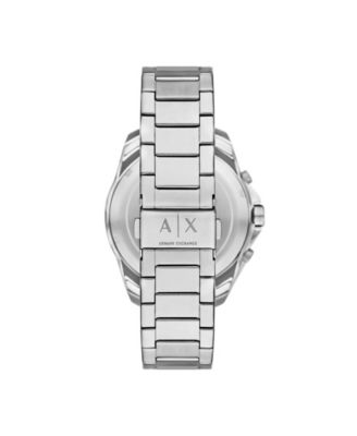 Men's Quartz Chronograph Silver Stainless Steel Watch, 44mm