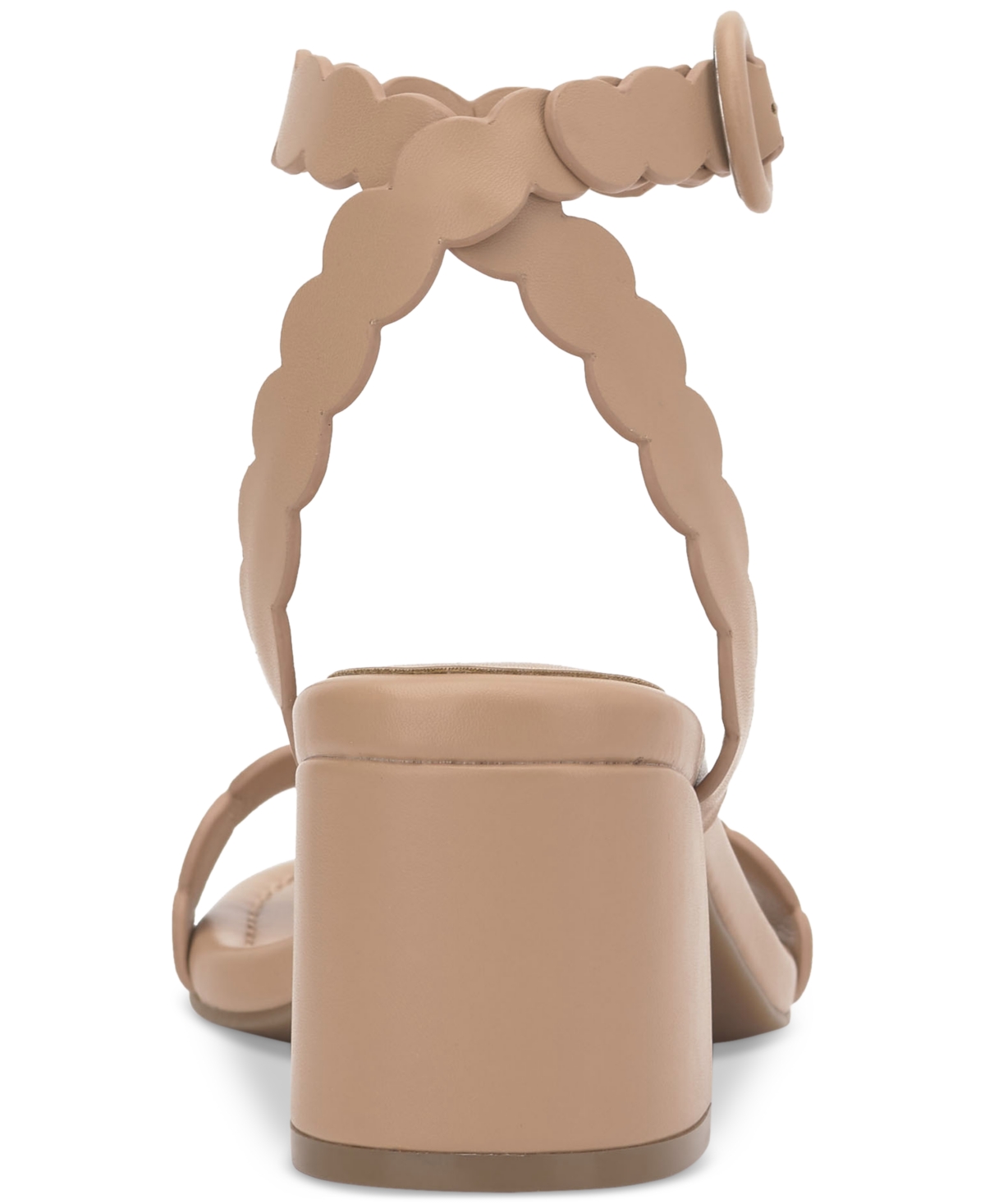 Shop On 34th Women's Pathina Scalloped Block Heel Sandals, Exclusively At Macy's In Dark Almond Smooth