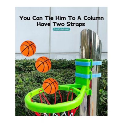Toddler 2-in-1 Bathroom Basketball Hoop Playset with Suction Cups & Tying Straps – Mini Basketball Hoop for Bathtub & Door, Interactive Bath Toy with 3 Soft Balls
