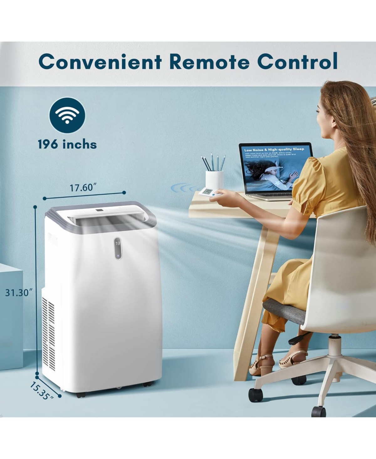 Cowsar Portable Air Conditioners,14000 Btu Air Conditioner for Room Up to 700 Sq. Ft,3-in-1 Portable Ac Unit,Cool & Dehumidifier & Fan Modes, Portable