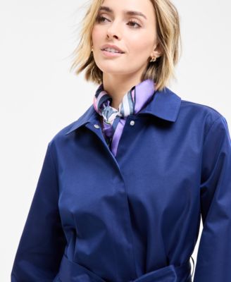 Flower Show Tie-Front A-Line Trench Coat, Exclusively at Macy's