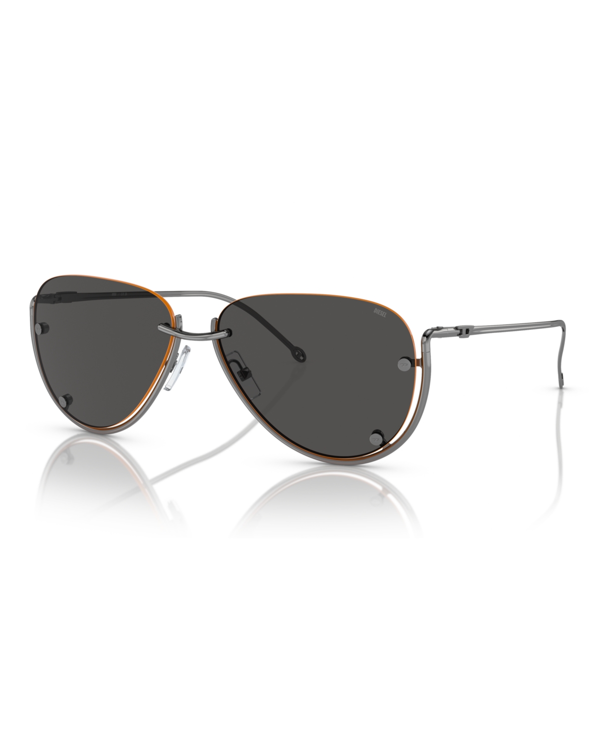 Diesel Unisex Sunglass Dl1003 In Shiny Gunmetal