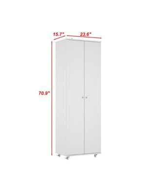 2-door shoe cabinet with Adjustable shelves, versatile storage, sturdy and durable, universal wheel design, four wheels, two with brakes,black shoe rack