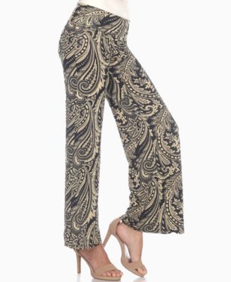 Women's Paisley Print Wide Leg Pants