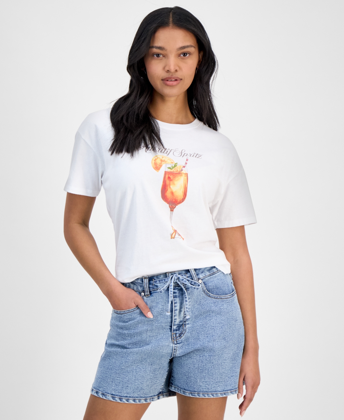 Women's Spritz Graphic T-Shirt, Exclusively at Macy's - White
