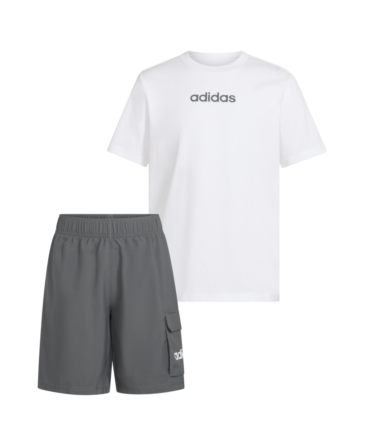 Adidas Originals Big Boys Short-sleeve T-shirt And Cargo Woven Shorts, 2 Piece Set