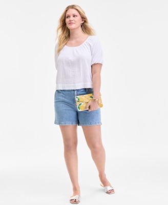 Women's Cotton Gauze Scoop-Neck Top, Exclusively at Macy's