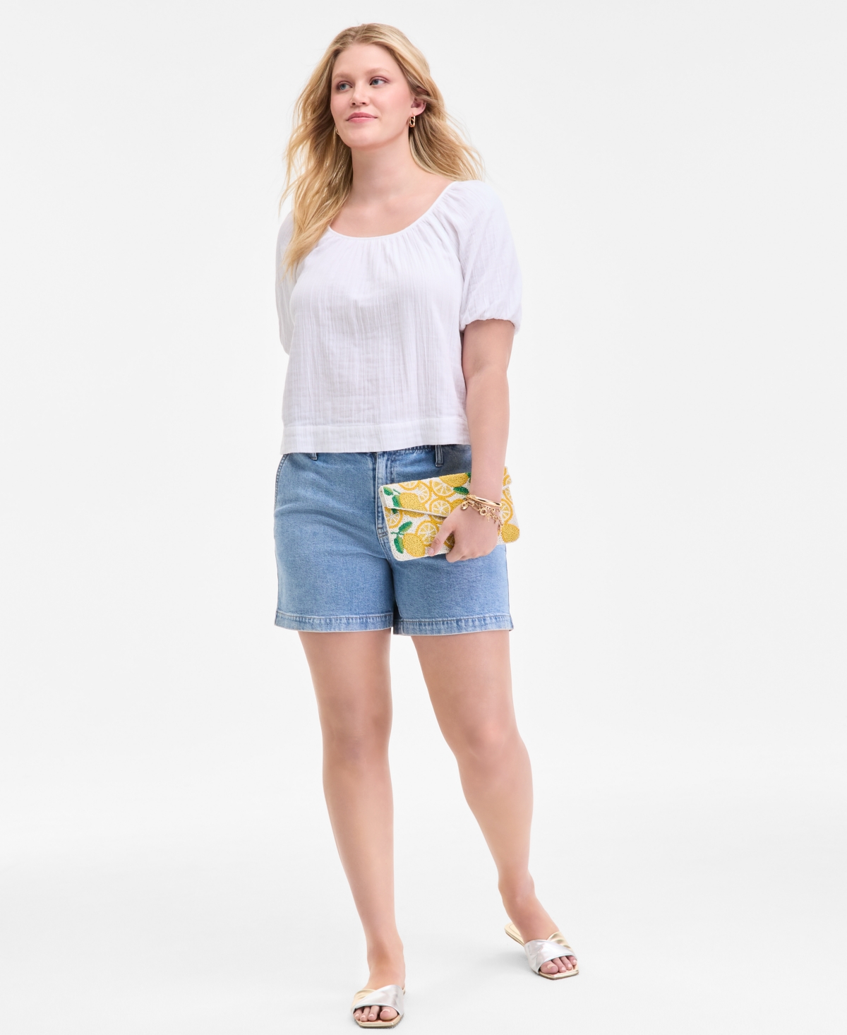 On 34th Women's Cotton Gauze Scoop-neck Top, Exclusively At Macy's