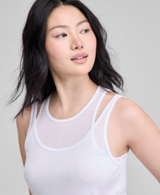 Women's Double-Layer Scoop-Neck Tank, Exclusively at Macy's