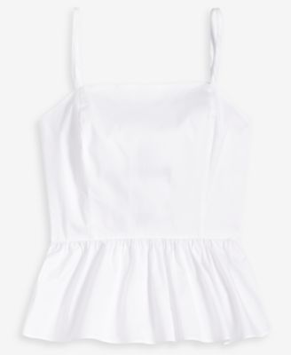Women's Cotton Tie-Back Peplum Tank, Exclusively at Macy's
