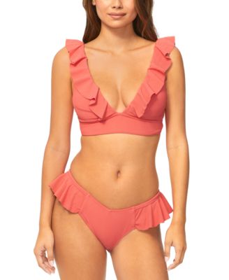 RAISINS JUNIORS CANNES RUFFLED BIKINI TOP CABO BOTTOMS 