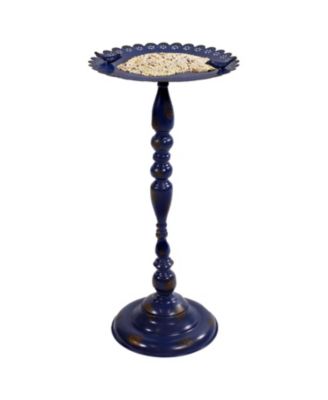 Feathered Friends Iron Pedestal Bird Feeder- 26” H - Blue