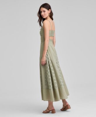 Women's Eyelet Godet Maxi Dress, Exclusively at Macy's
