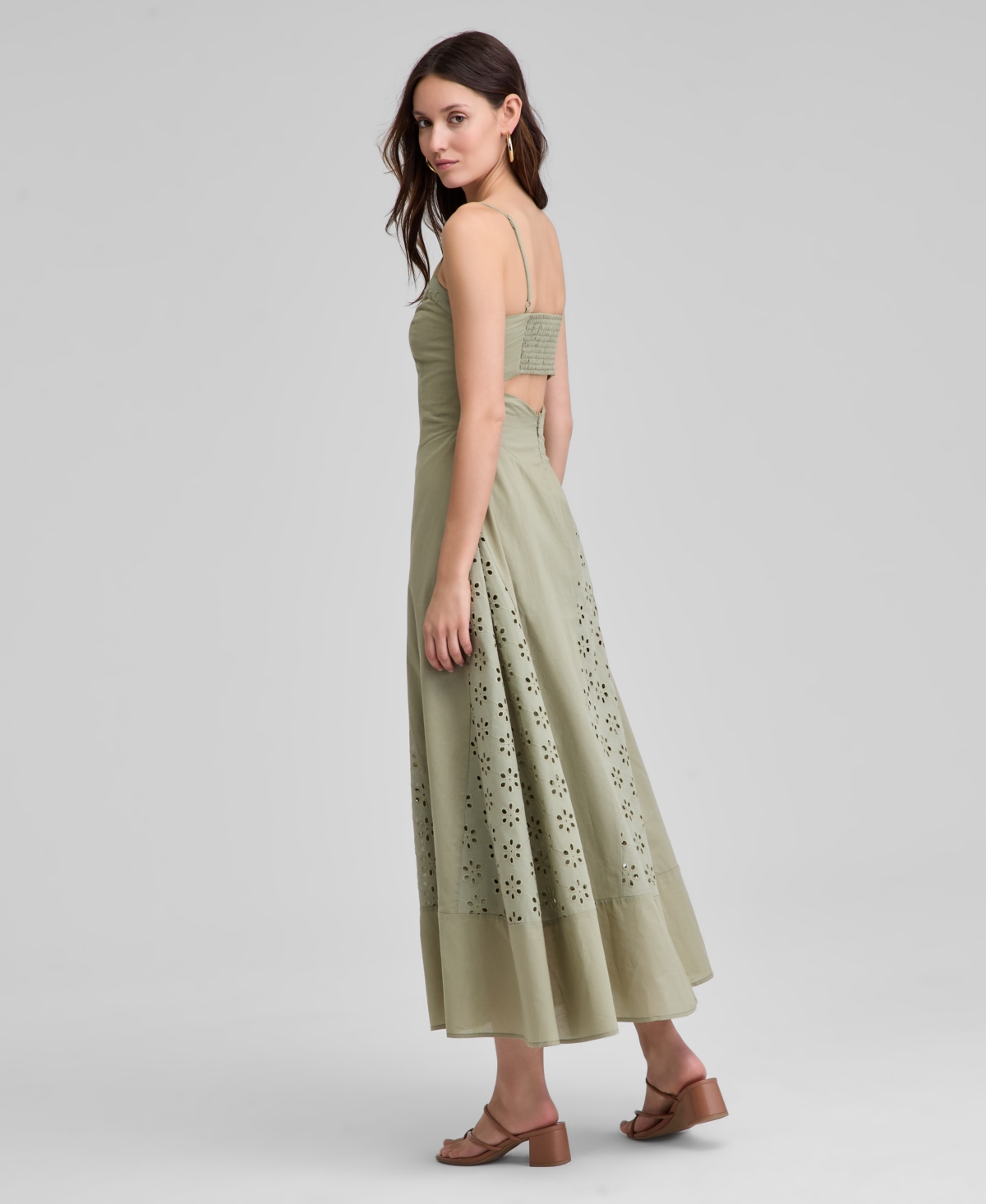 Shop And Now This Women's Eyelet Godet Maxi Dress, Exclusively At Macy's