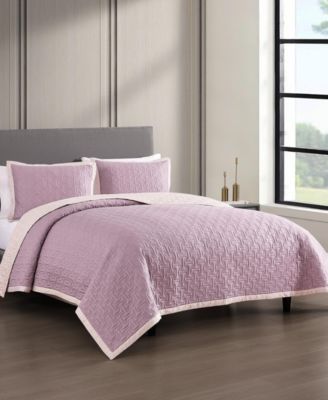 100% Cotton Sateen 3 Piece Textured Quilted King Size Coverlet Set