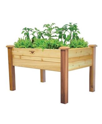 Elevated 2Ft x 4-Ft Cedar Wood Raised Garden Bed Planter Box - Unfinished