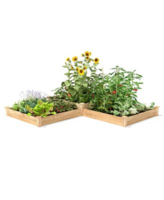 Farmhouse Cedar Wood Raised Garden Bed for Outdoor Gardening and Planting