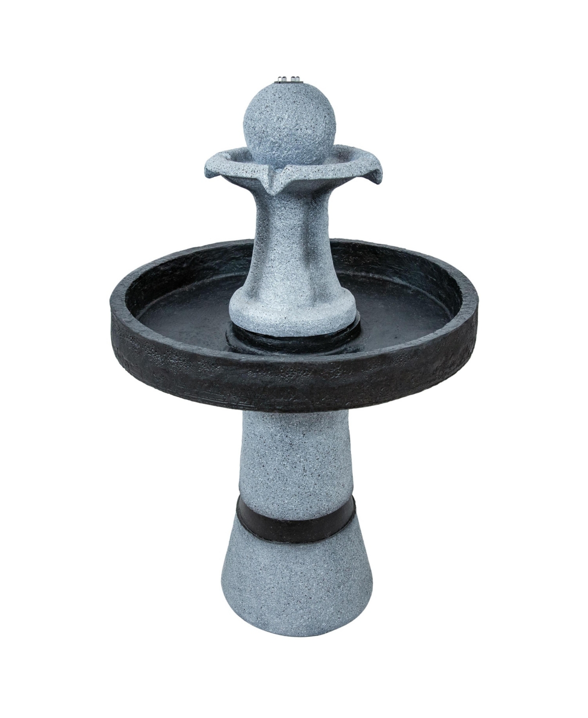 2-Tone Outdoor Water Fountain with Led Light and Electric Pump - Small Traditional Water Feature - 29.5" H - Gray