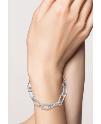 Rhodium Plated Link Chain Bracelet