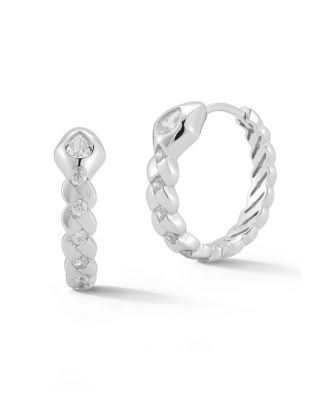 Sterling Snake Hoop Earrings