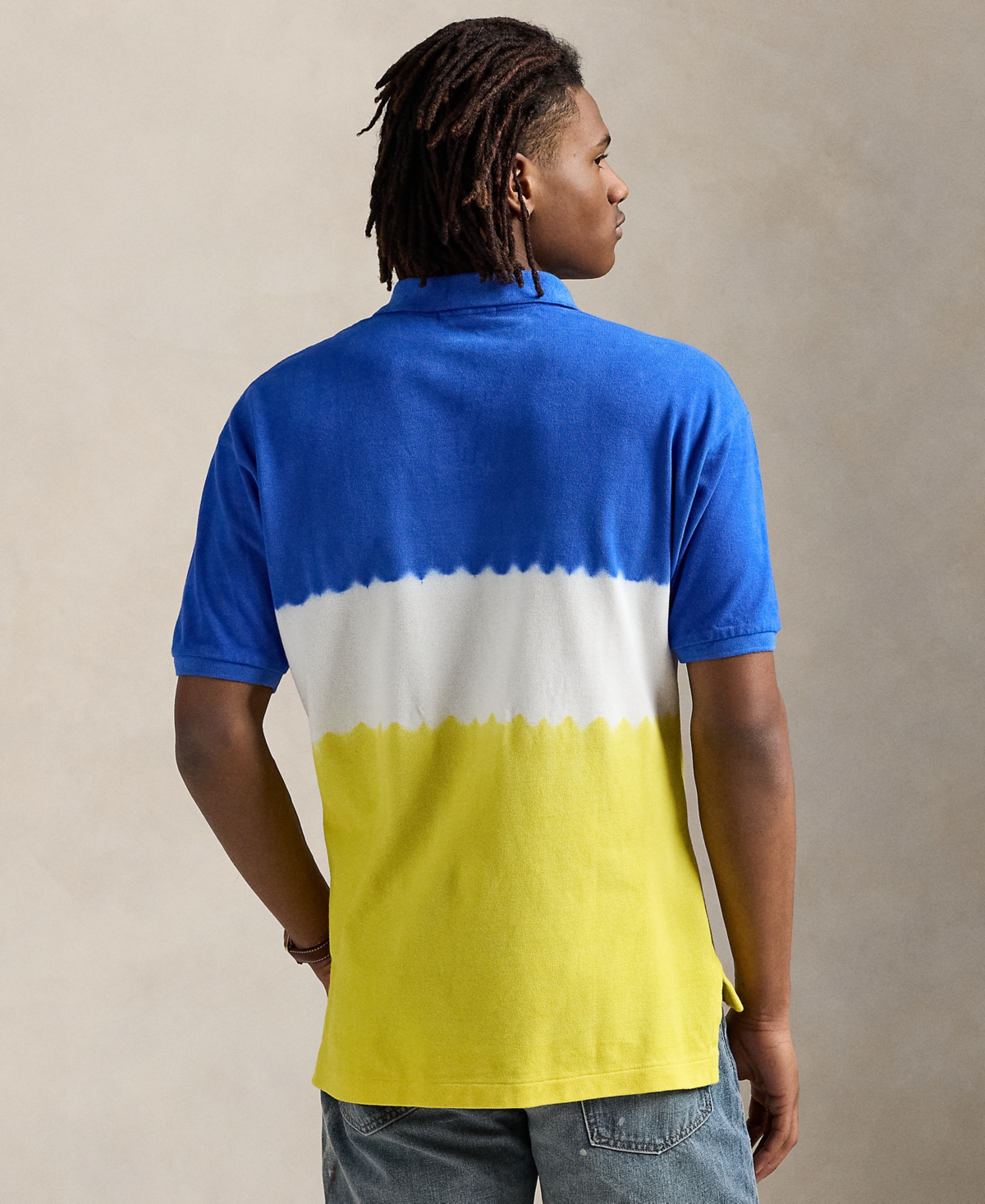 POLO RALPH LAUREN MEN'S CLASSIC-FIT DIP-DYED MESH POLO SHIRT