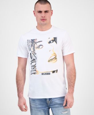 GUESS - Men's Short Sleeve Vision is Reality Graphic Crewneck T-Shirt