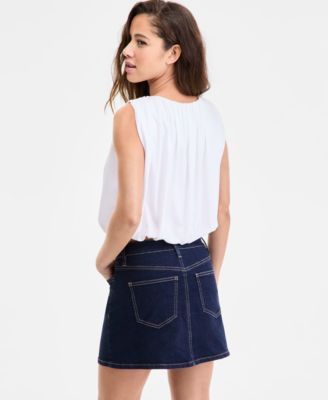 Women's Bubble-Hem Sleeveless Top