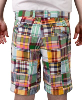 Men's Acid Wash Madras 9" Shorts