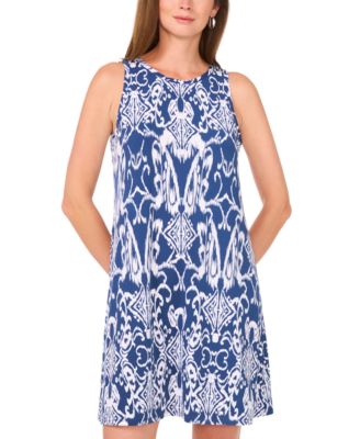 MSK Women's Printed Jersey Sleeveless Swing Dress - Macy's