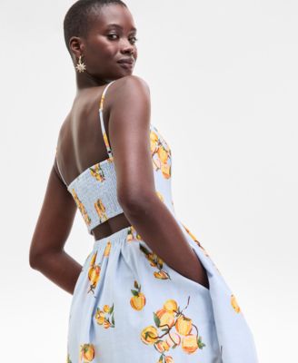 Women's Printed Cutout-Back Midi Dress, Exclusively at Macy's