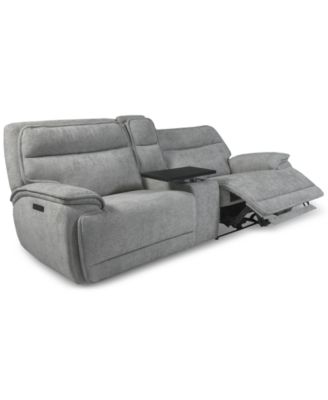 Ozryn 3-Pc. Fabric Sofa with Console and 2 Power Motion Chairs, Exclusively at Macy's