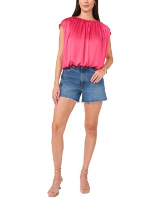 Women's Shirred Sleeveless Bubble Top  