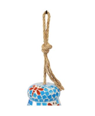 Outdoor Spring Flowers Mosaic Glass Wind Chime Bell - 7"