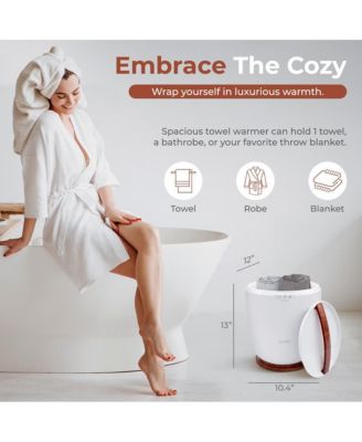 Bucket Towel Warmer, 12L, Adjustable Timer, Auto Shut-Off, Cherry