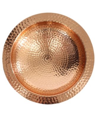 Outdoor Hand-Hammered Standing Bird Bath or Bird Feeder with Stake - Copper - 33" H