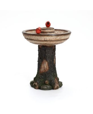Brown Old Man in Tree 23.4-Inch Tall Resin Birdbath