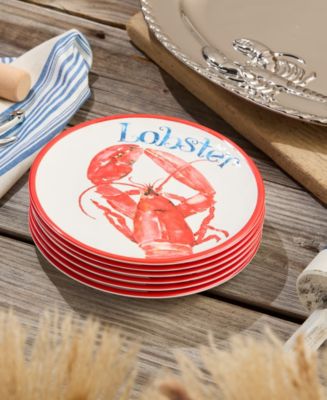 Beach House Lobster Melamine 6-Pc. Salad Plates, Service For 6