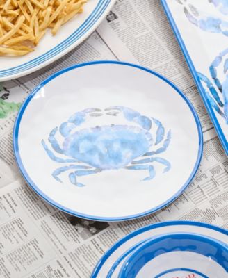 Beach House Crab Melamine 6-Pc. Dinner Plates, Service For 6