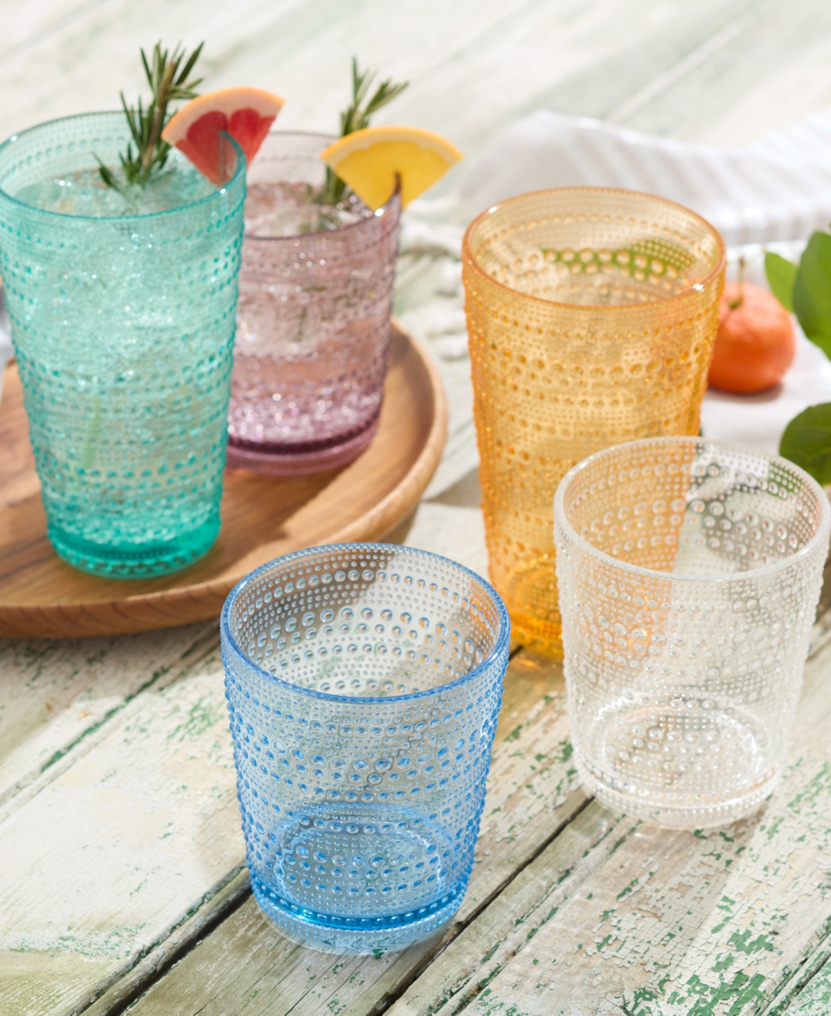 Certified International Set Of 6 Santa Fe 22oz Acrylic Ice Tea Glasses In Clear