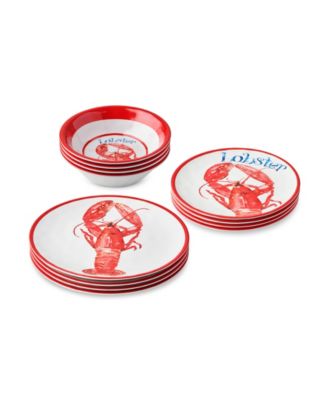 Beach House Lobster Melamine 12-Pc. Dinnerware Set, Service For 4